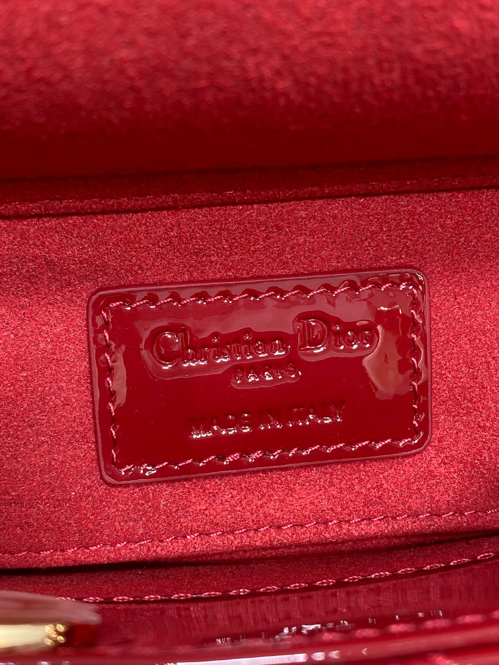 Dior Mini Lady D-Joy Bag - M0636 - Red Patent Cannage Calfskin - Default Title - View 9