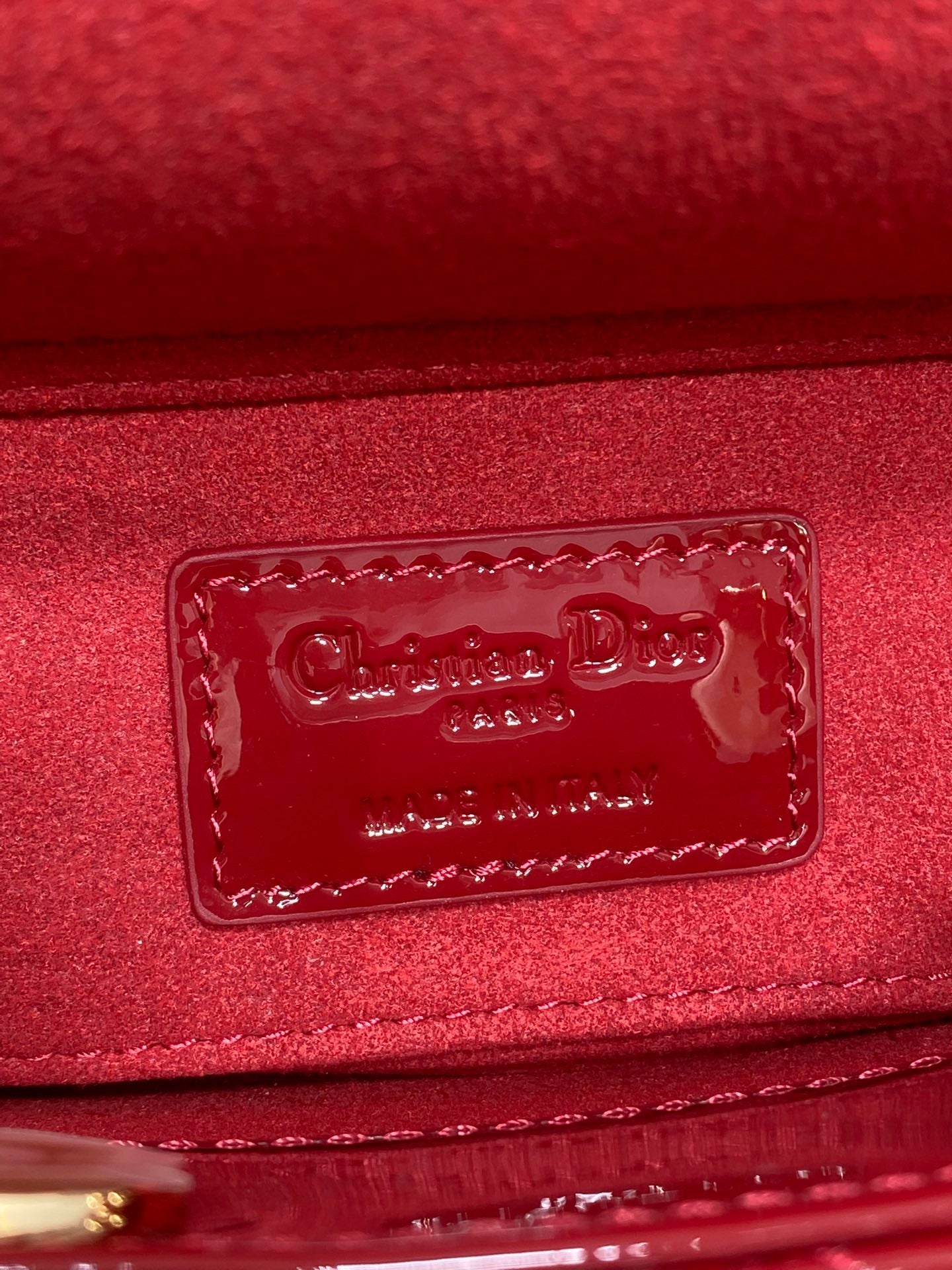 Dior Mini Lady D-Joy Bag - M0636 - Red Patent Cannage Calfskin - Default Title - View 9