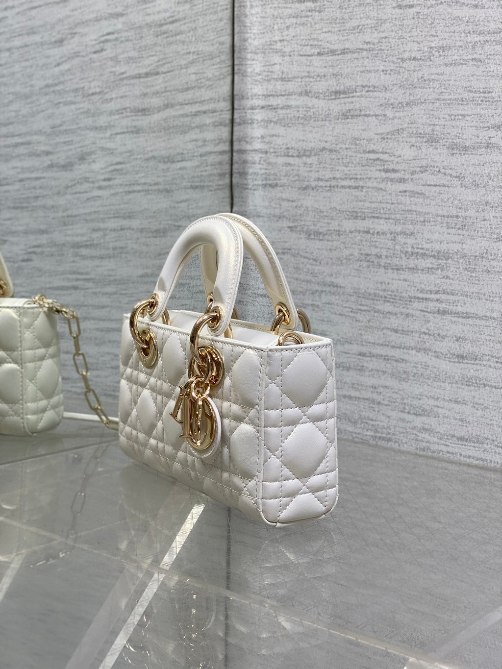 Dior Mini Lady D-Joy Bag - M0636 - Cannage Lambskin White - Default Title - View 6