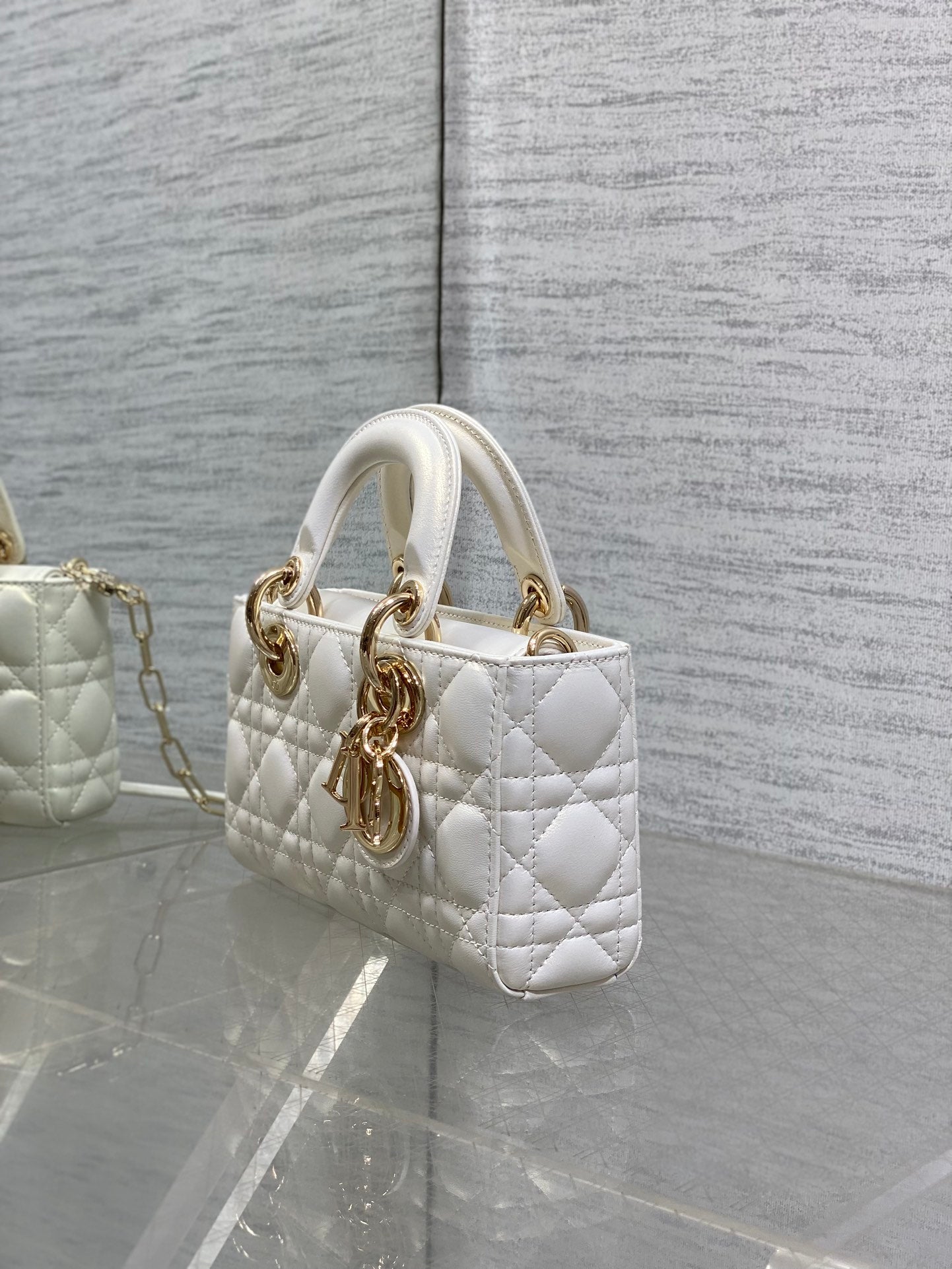 Dior Mini Lady D-Joy Bag - M0636 - Cannage Lambskin White - Default Title - View 6