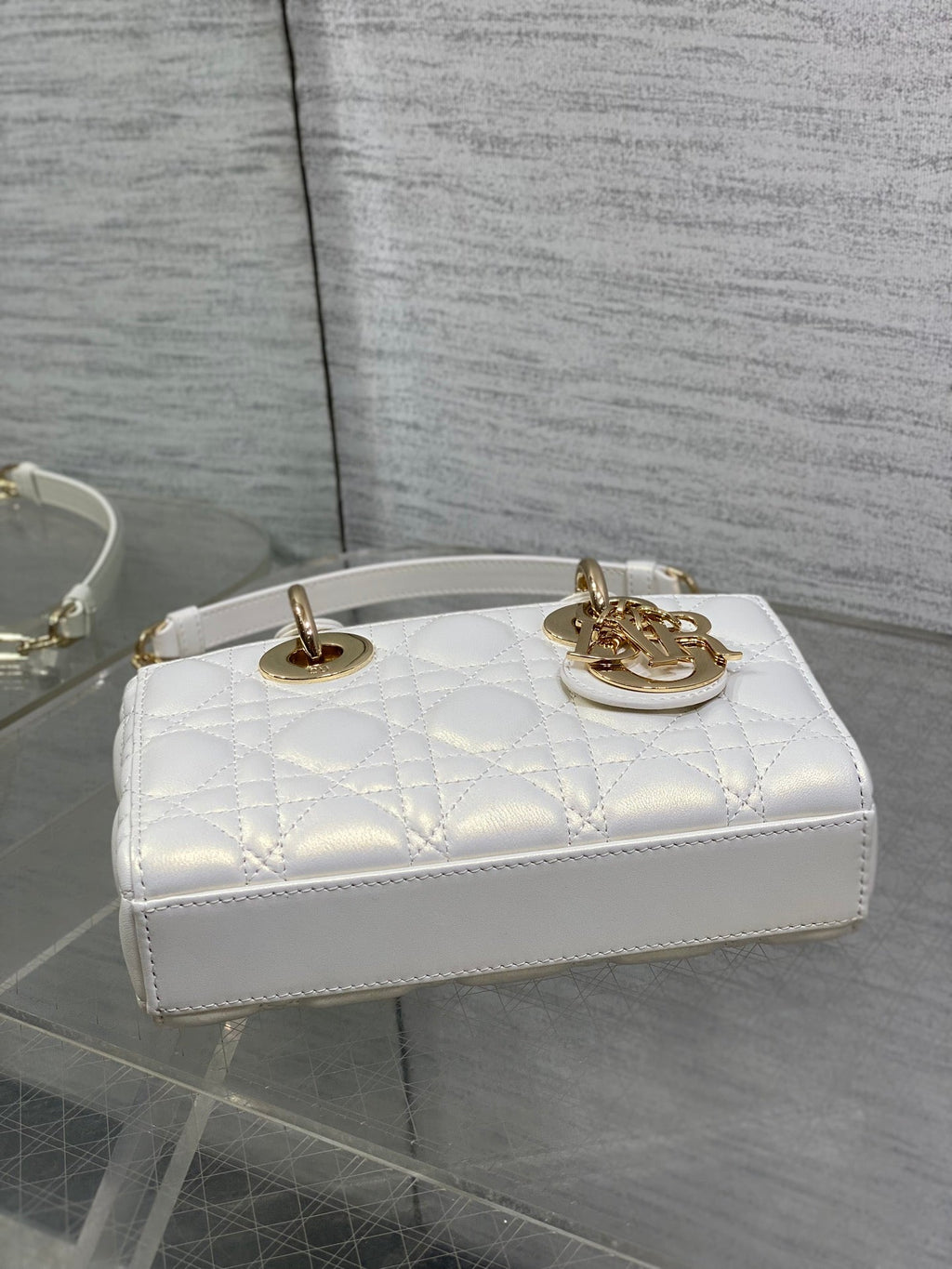 Dior Mini Lady D-Joy Bag - M0636 - Cannage Lambskin White - Default Title - View 7