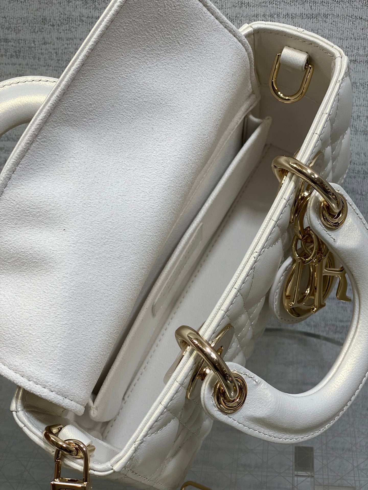 Dior Mini Lady D-Joy Bag - M0636 - Cannage Lambskin White - Default Title - View 8