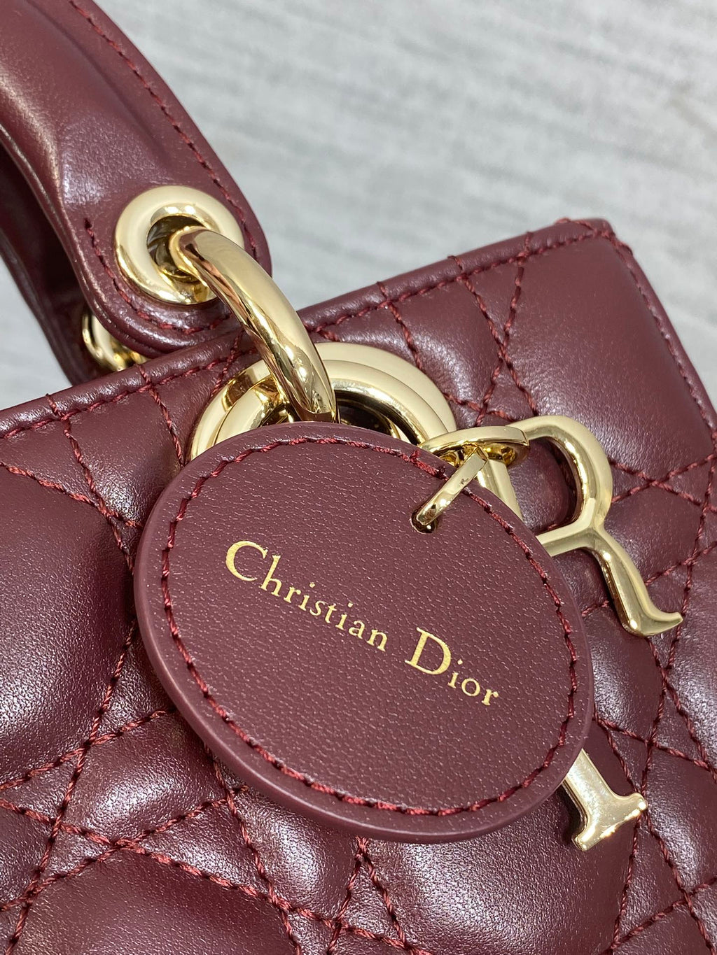 Dior Mini Lady D-Joy Bag - Wine Red Cannage Lambskin - M0636 - Default Title - View 6