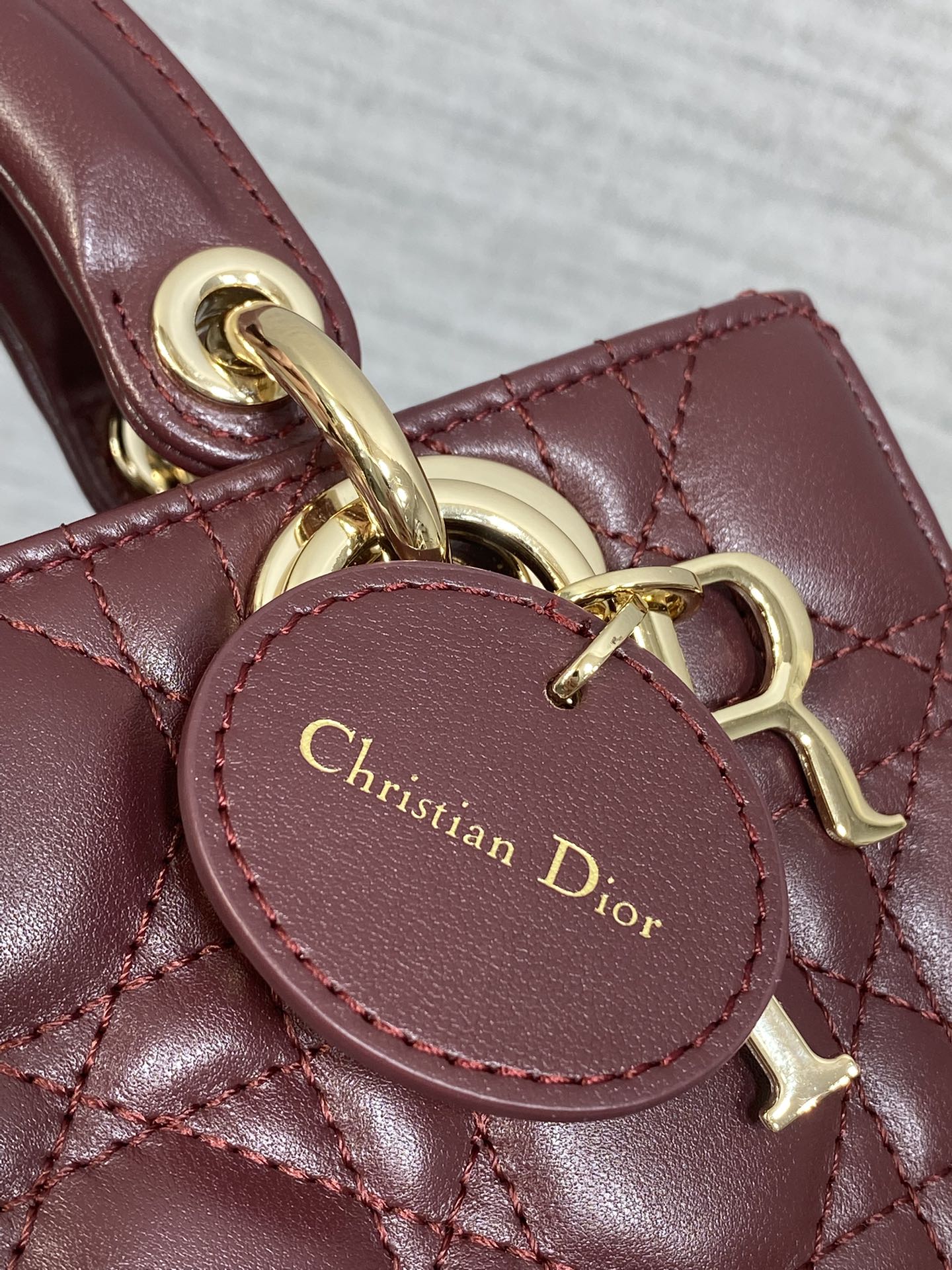 Dior Mini Lady D-Joy Bag - Wine Red Cannage Lambskin - M0636 - Default Title - View 6