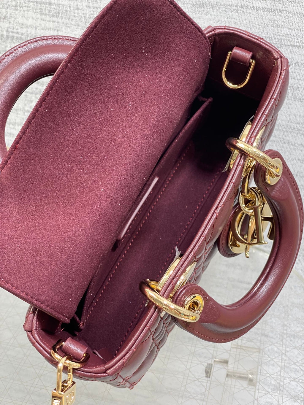 Dior Mini Lady D-Joy Bag - Wine Red Cannage Lambskin - M0636 - Default Title - View 8