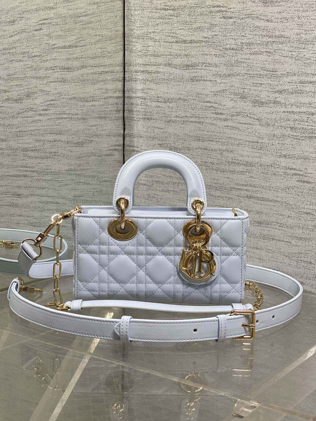 Dior Mini Lady D-Joy Bag - Light Blue Cannage Lambskin - M0636 - Default Title - View 2