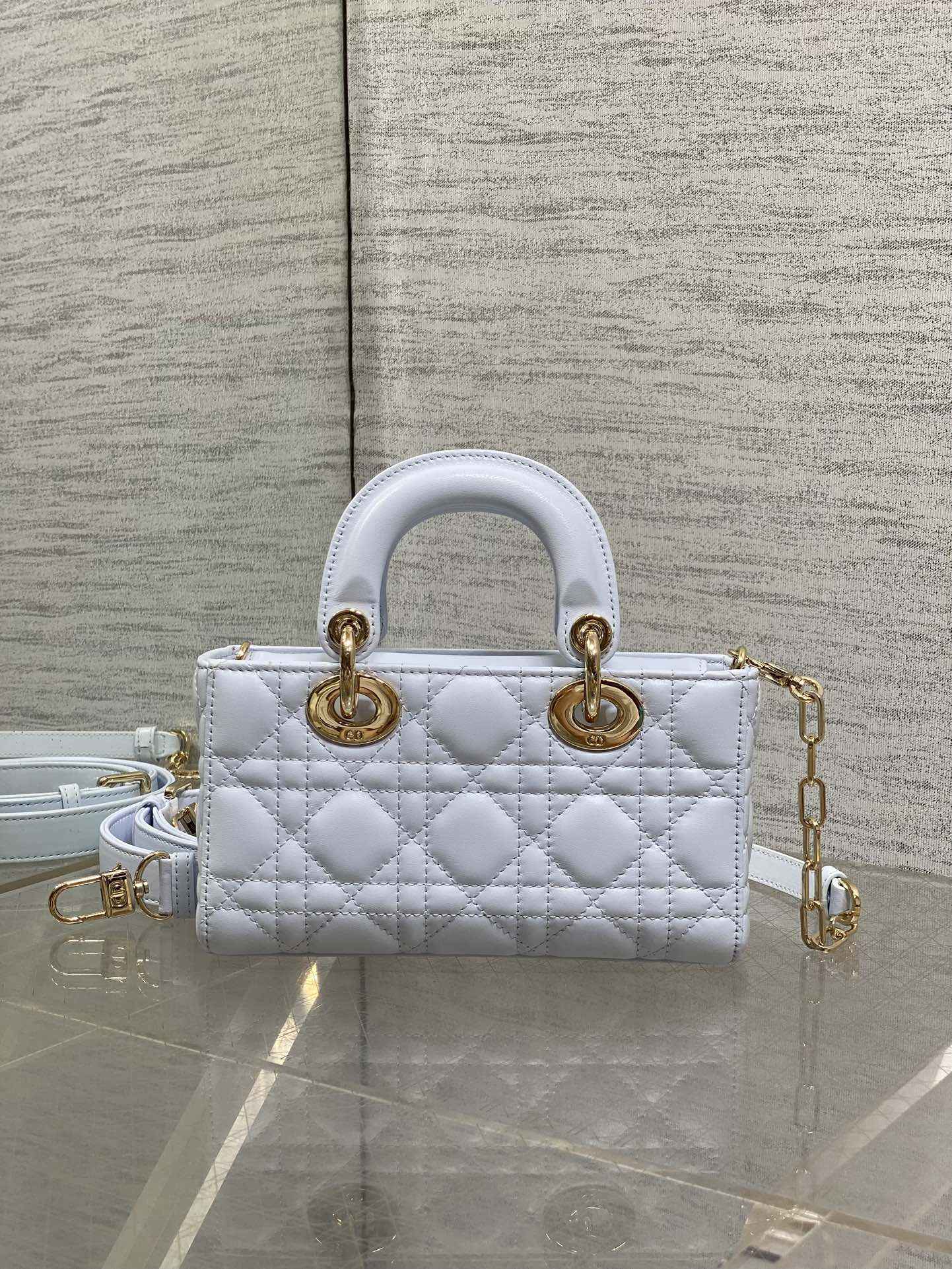 Dior Mini Lady D-Joy Bag - Light Blue Cannage Lambskin - M0636 - Default Title - View 3