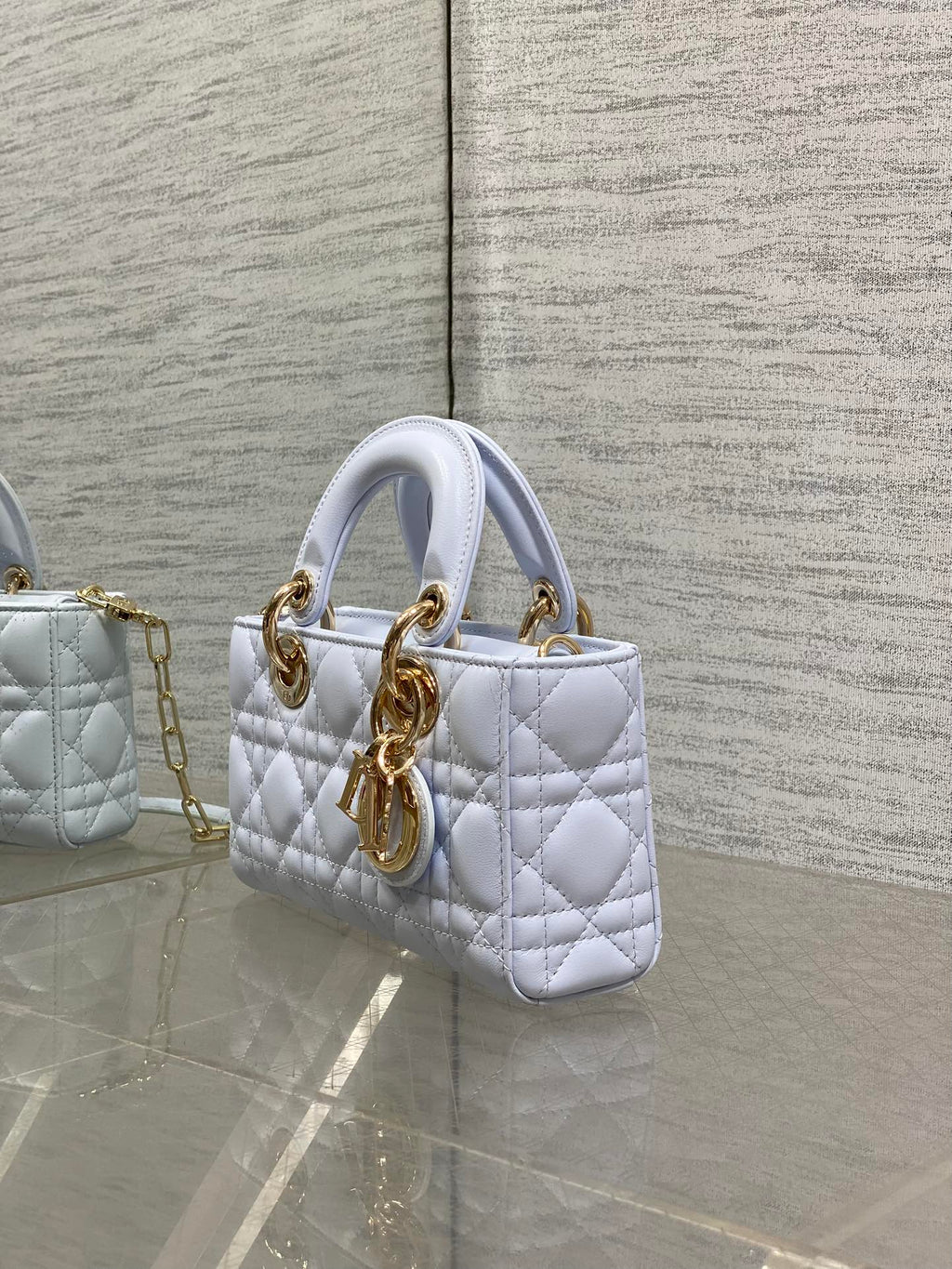 Dior Mini Lady D-Joy Bag - Light Blue Cannage Lambskin - M0636 - Default Title - View 6