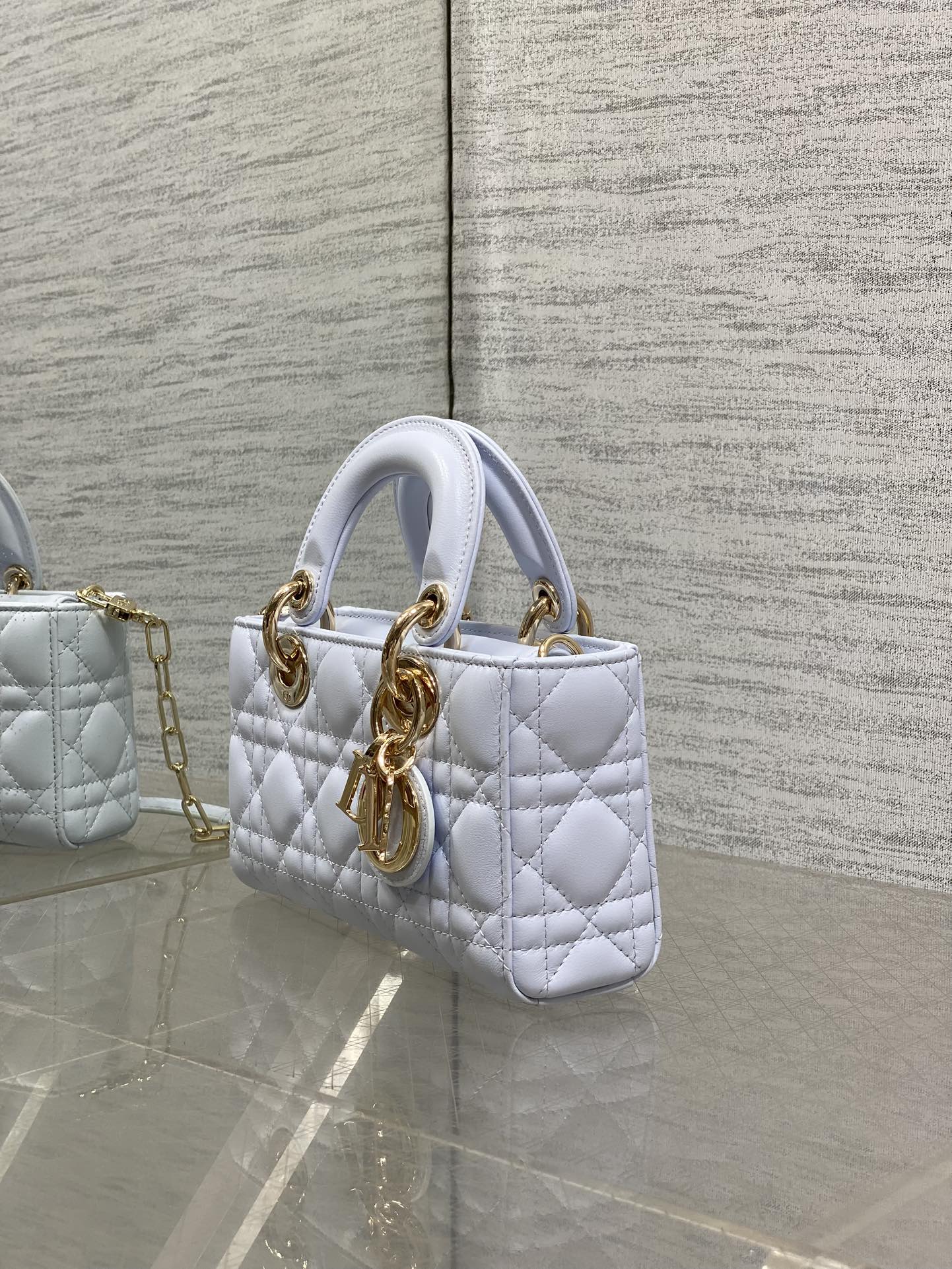 Dior Mini Lady D-Joy Bag - Light Blue Cannage Lambskin - M0636 - Default Title - View 6