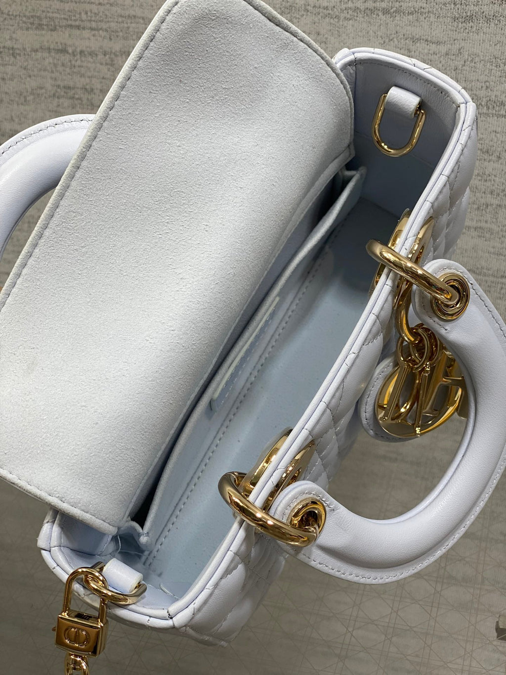 Dior Mini Lady D-Joy Bag - Light Blue Cannage Lambskin - M0636 - Default Title - View 8