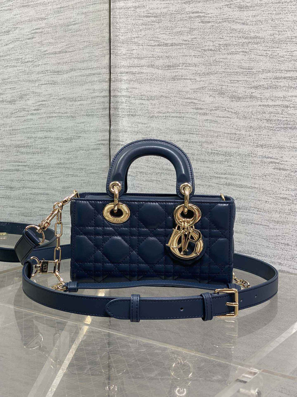 Dior Mini Lady D-Joy Bag - Navy Cannage Lambskin - M0636 - Default Title - View 2