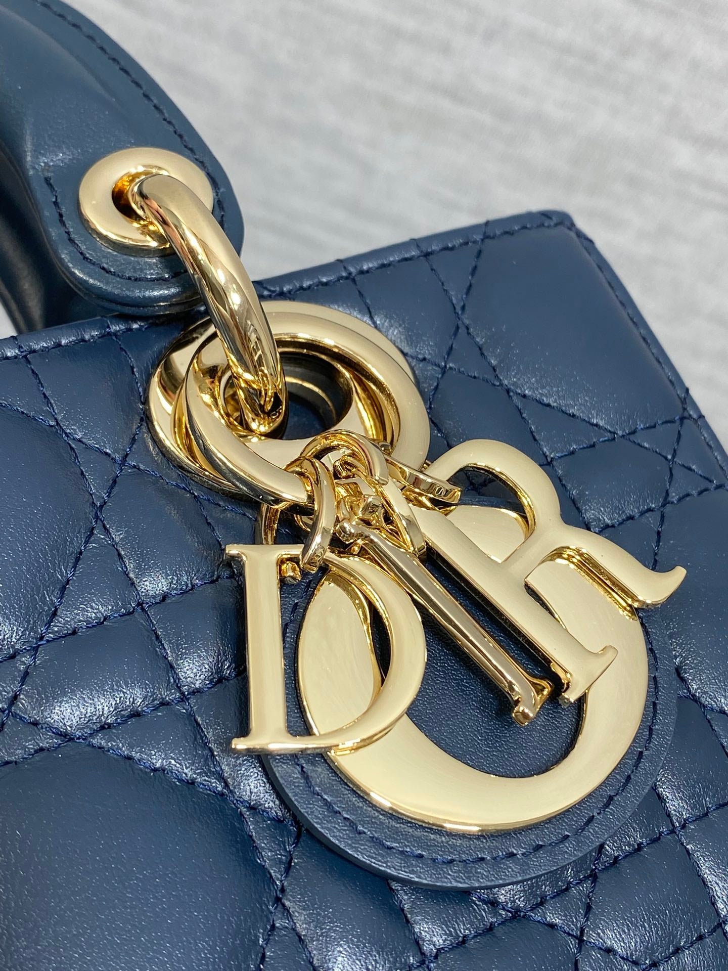 Dior Mini Lady D-Joy Bag - Navy Cannage Lambskin - M0636 - Default Title - View 4