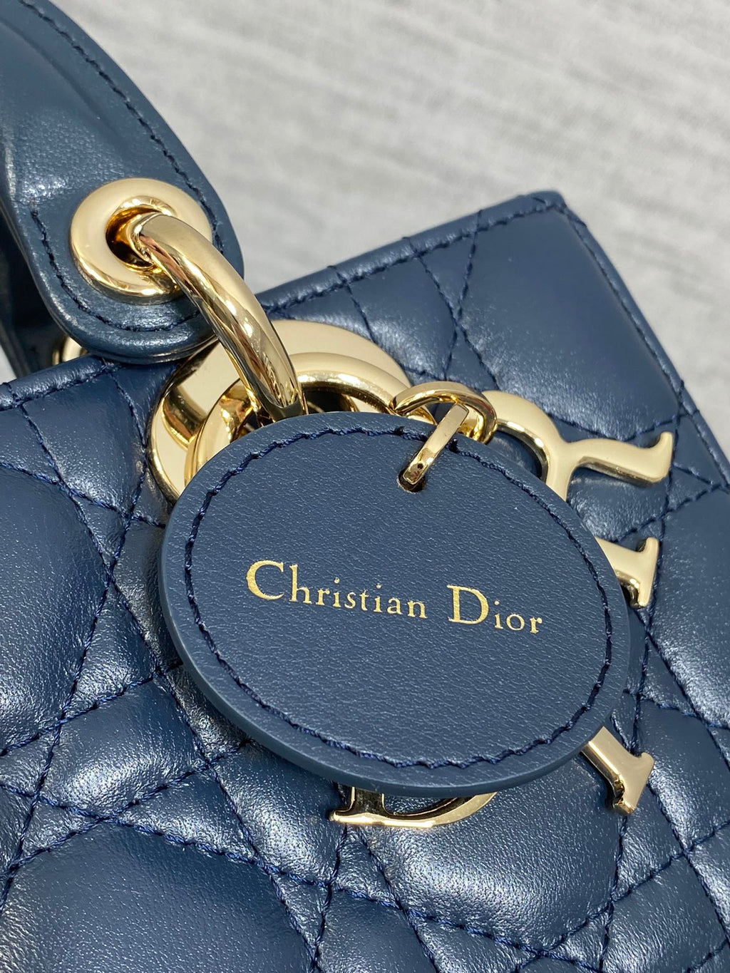 Dior Mini Lady D-Joy Bag - Navy Cannage Lambskin - M0636 - Default Title - View 5