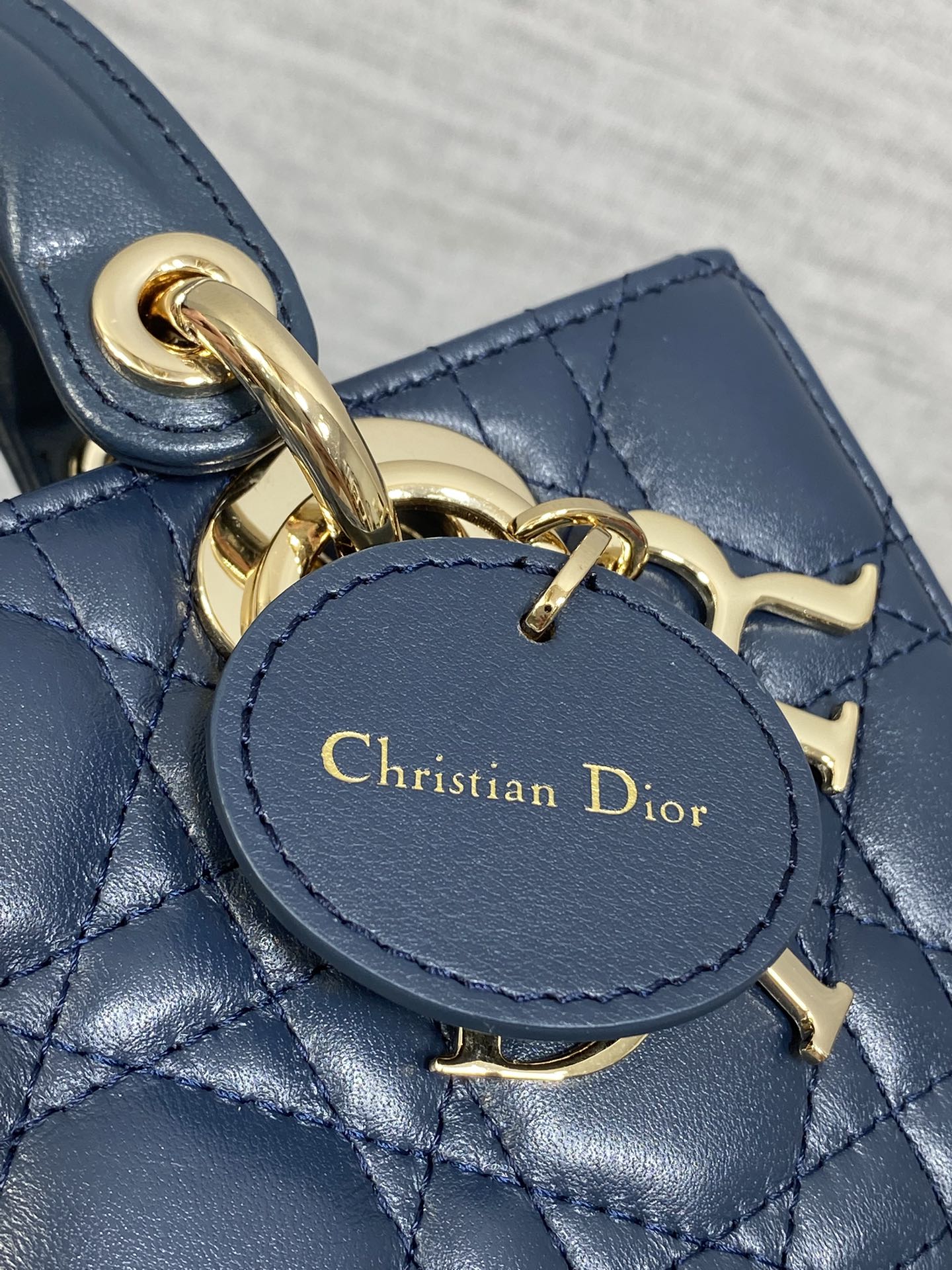 Dior Mini Lady D-Joy Bag - Navy Cannage Lambskin - M0636 - Default Title - View 5