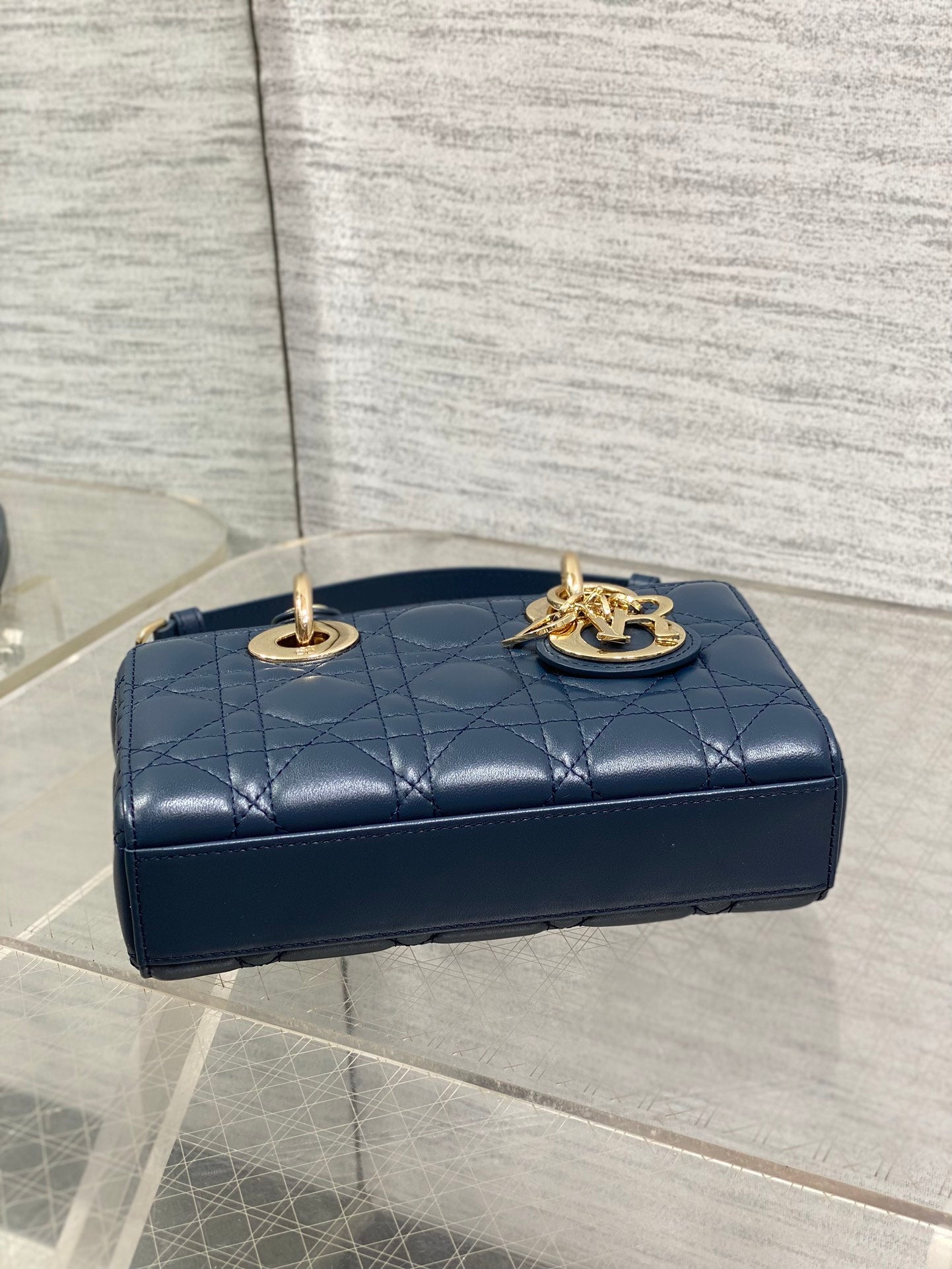 Dior Mini Lady D-Joy Bag - Navy Cannage Lambskin - M0636 - Default Title - View 7