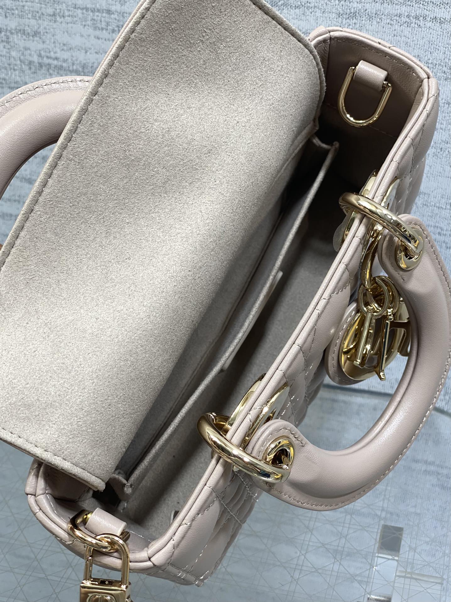 Dior Mini Lady D-Joy Bag - Power Pink Cannage Lambskin - M0636 - Default Title - View 9