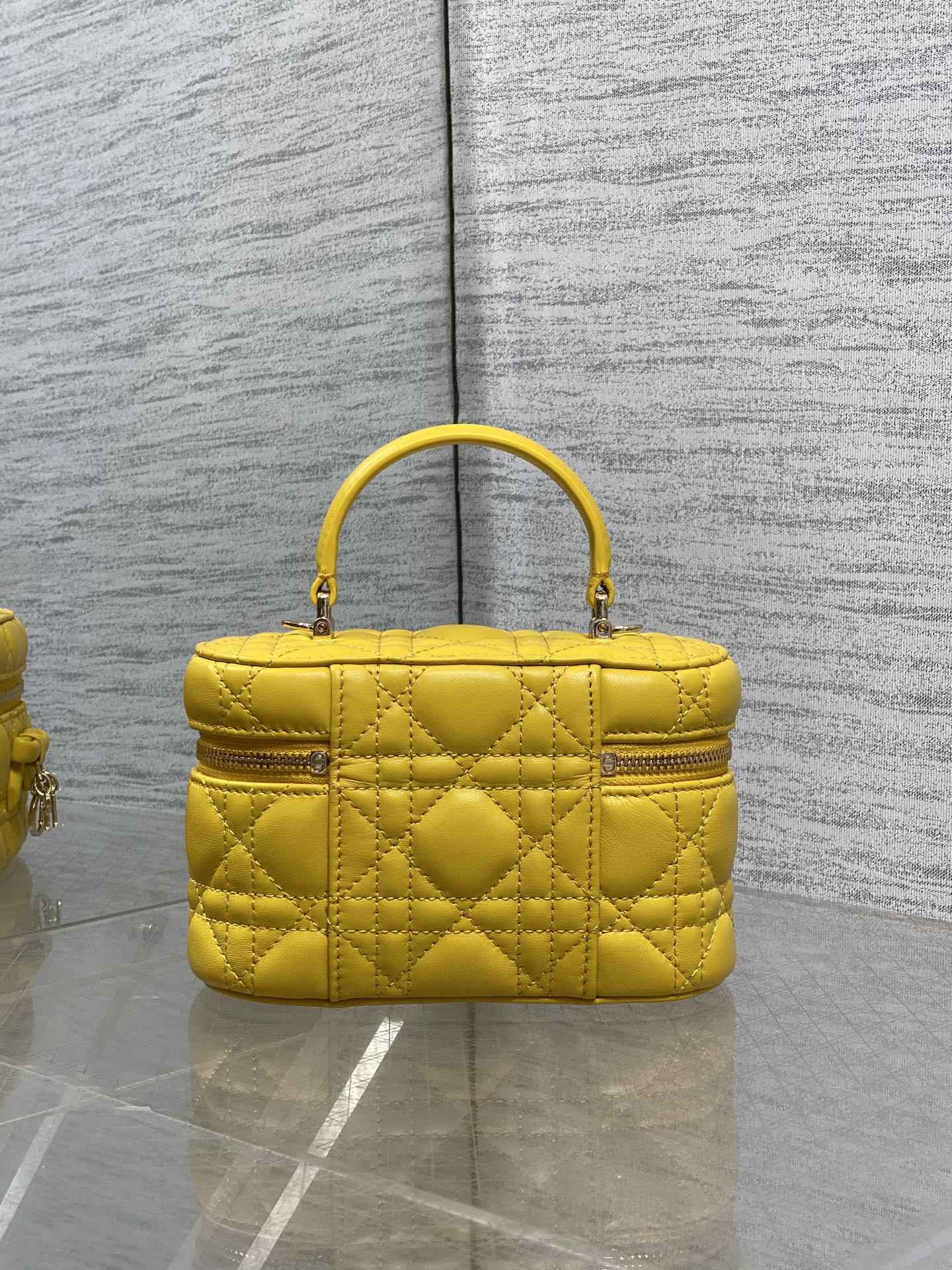 Dior Mini Vanity - S2603 - Yellow Cannage Lambskin - Default Title - View 3
