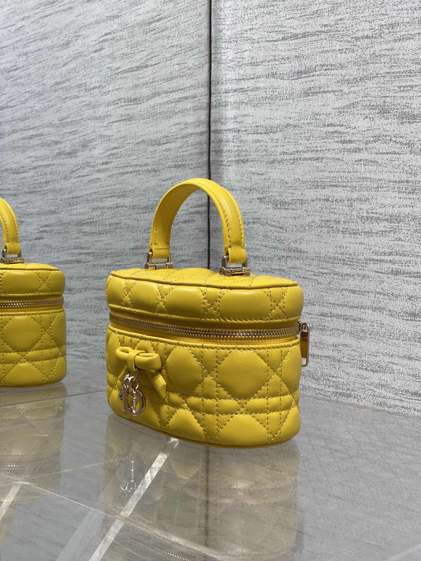 Dior Mini Vanity - S2603 - Yellow Cannage Lambskin - Default Title - View 5