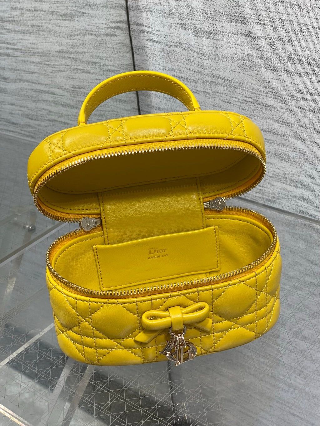Dior Mini Vanity - S2603 - Yellow Cannage Lambskin - Default Title - View 8
