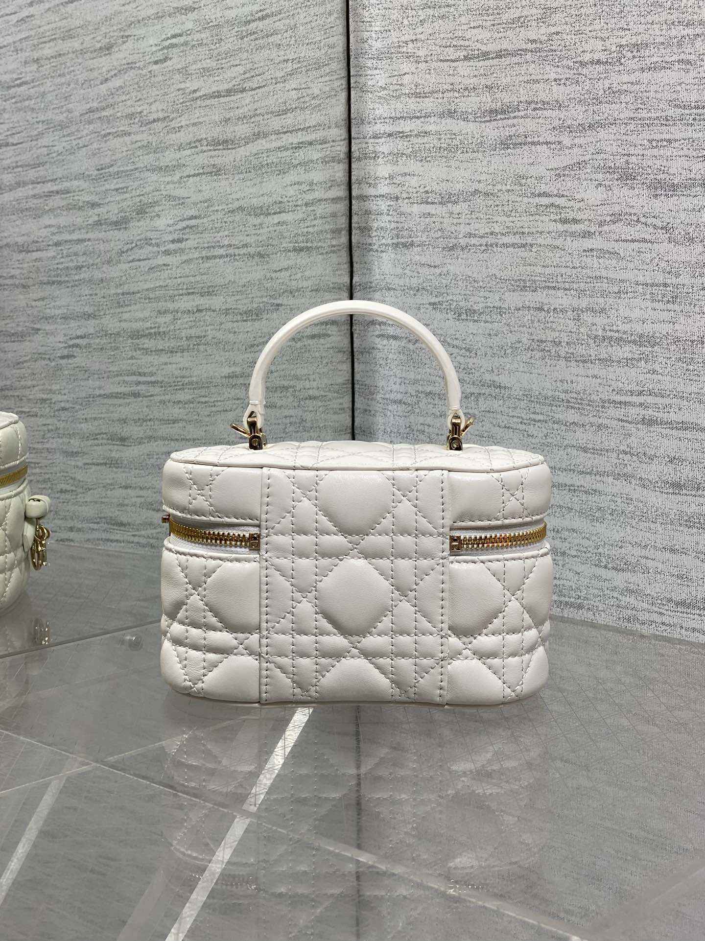 Dior Mini Vanity - S2603 - White Cannage Lambskin - Default Title - View 3