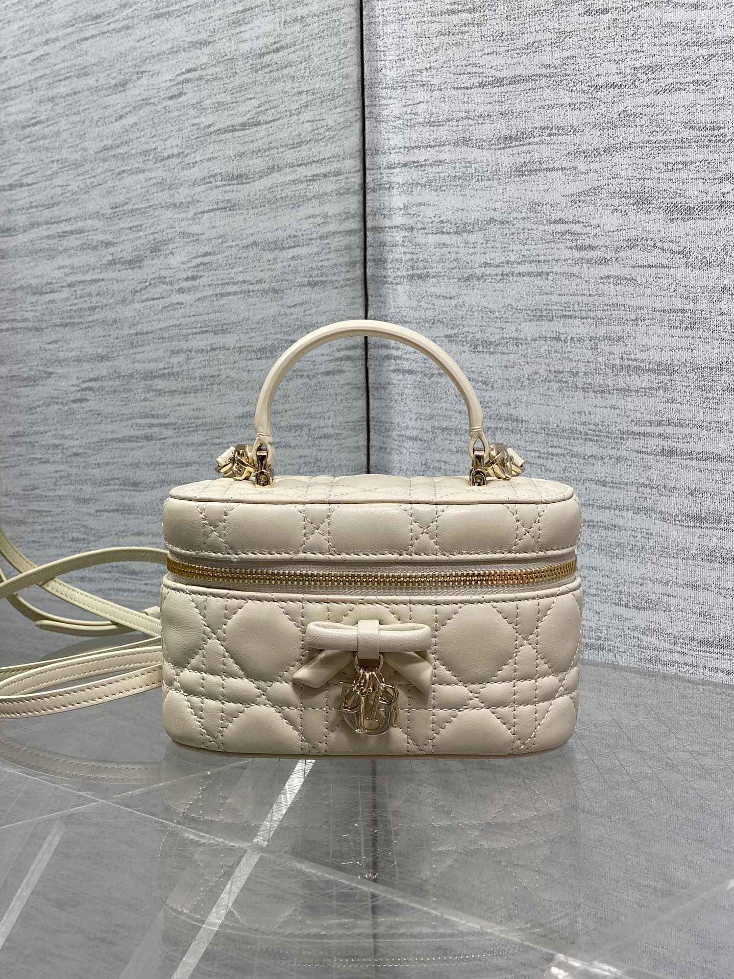 Dior Mini Vanity - S2603 - Apricot Cannage Lambskin - Default Title - View 2