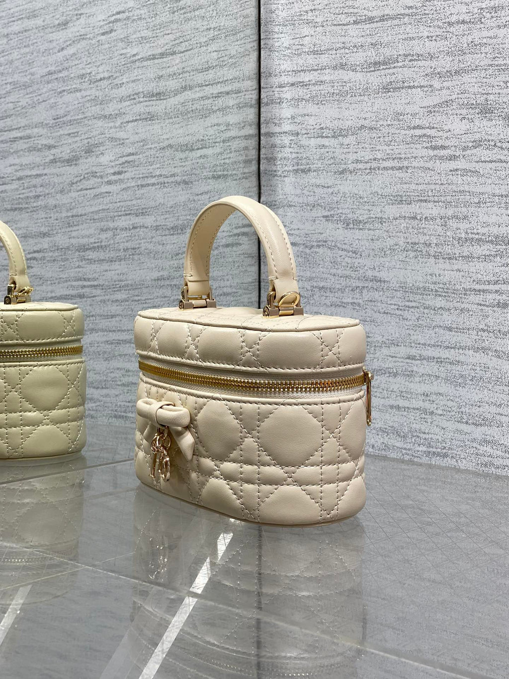Dior Mini Vanity - S2603 - Apricot Cannage Lambskin - Default Title - View 6