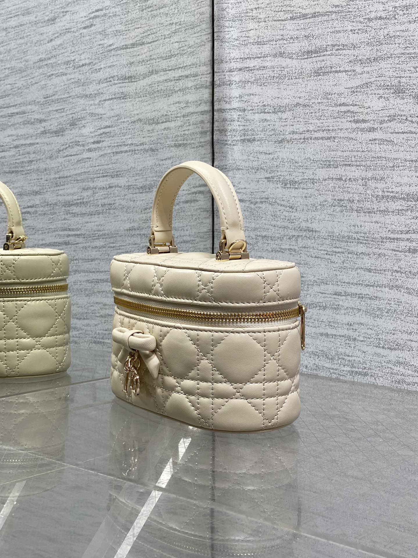 Dior Mini Vanity - S2603 - Apricot Cannage Lambskin - Default Title - View 6