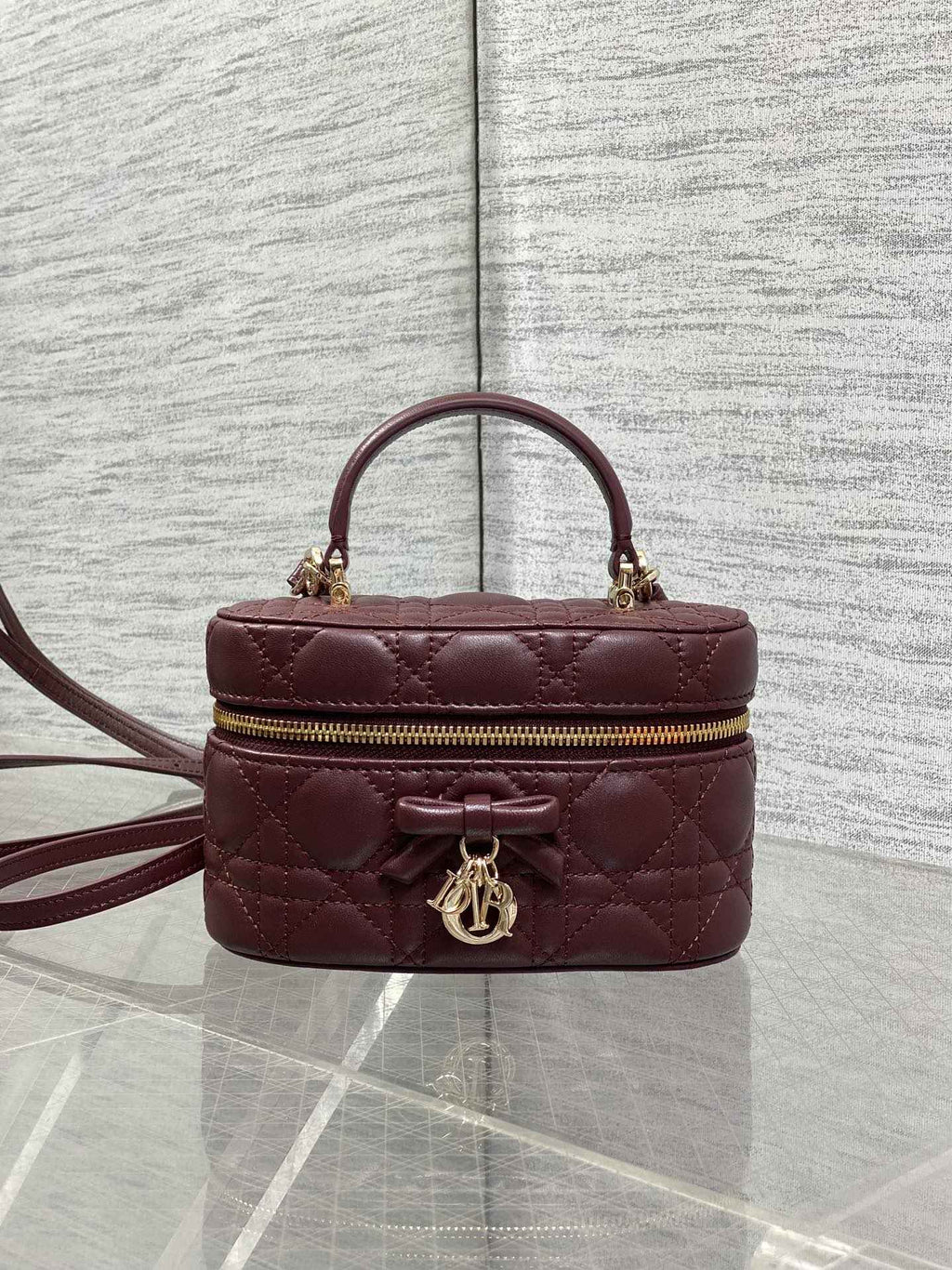 Dior Mini Vanity - S2603 - Wine Red Cannage Lambskin - Default Title - View 2