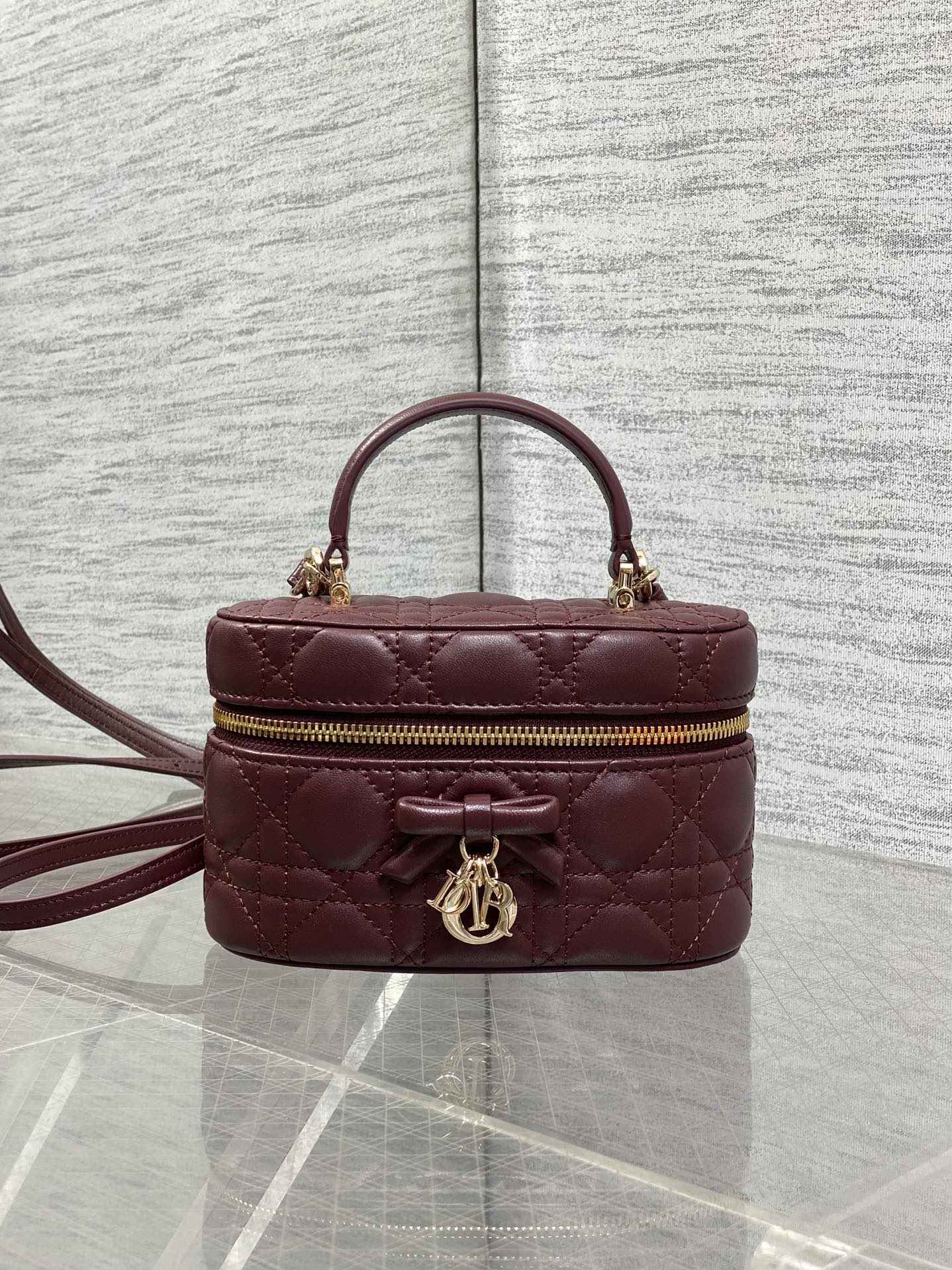 Dior Mini Vanity - S2603 - Wine Red Cannage Lambskin - Default Title - View 2