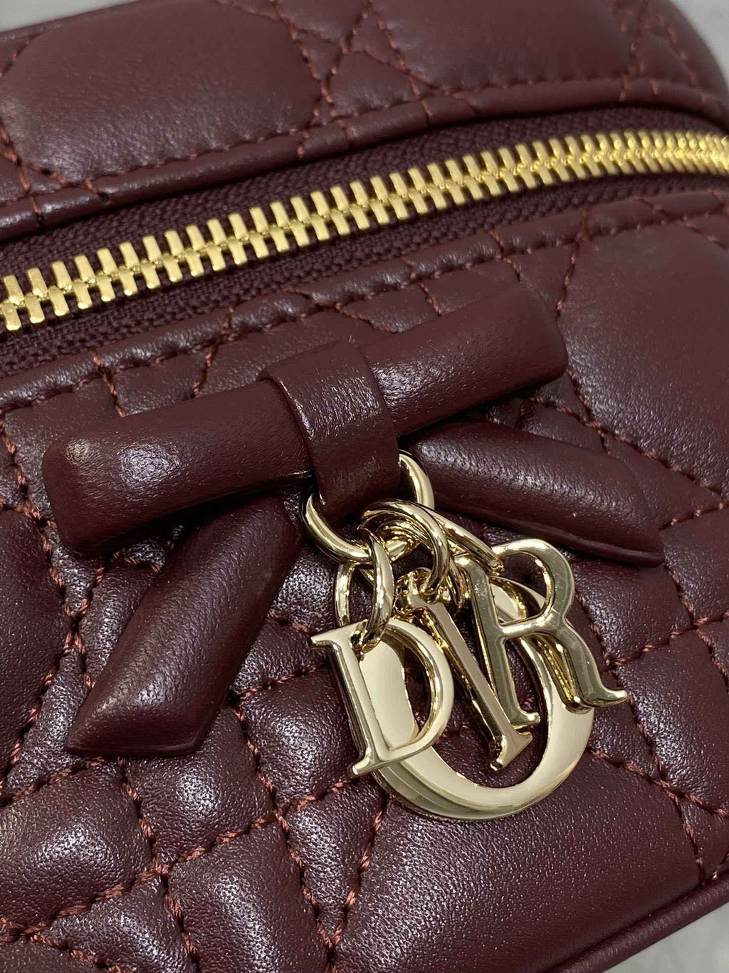Dior Mini Vanity - S2603 - Wine Red Cannage Lambskin - Default Title - View 4