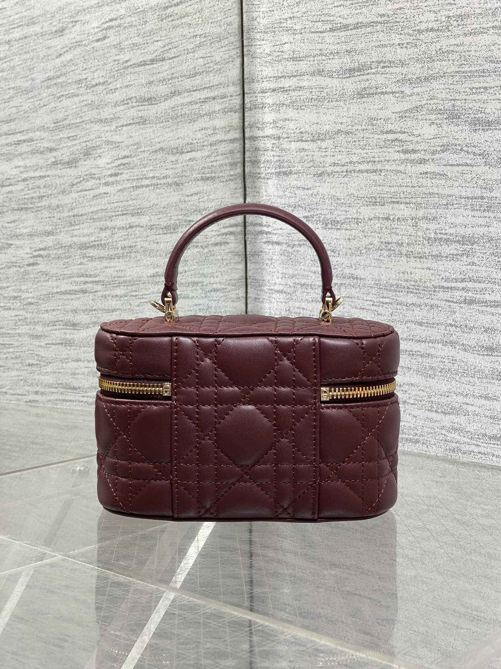 Dior Mini Vanity - S2603 - Wine Red Cannage Lambskin - Default Title - View 3