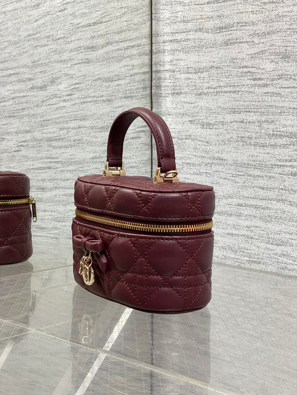 Dior Mini Vanity - S2603 - Wine Red Cannage Lambskin - Default Title - View 6