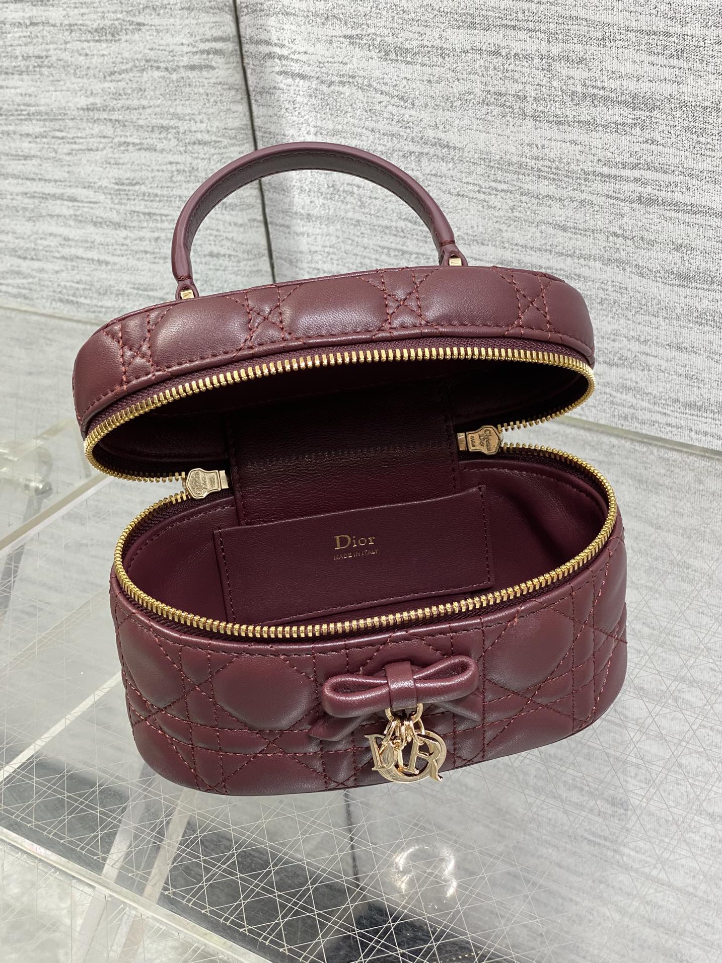 Dior Mini Vanity - S2603 - Wine Red Cannage Lambskin - Default Title - View 8