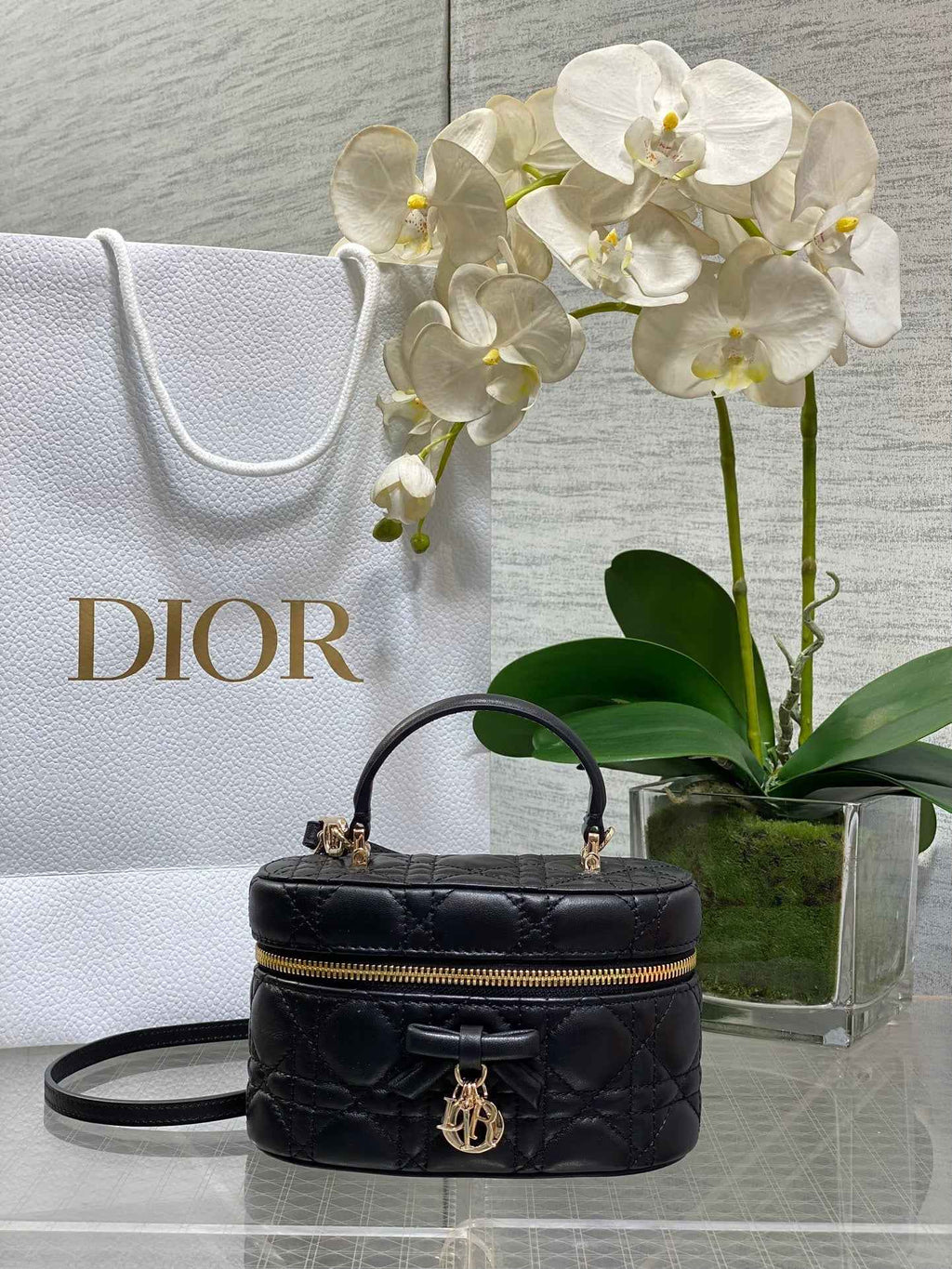 Dior Mini Vanity - S2603 - Black Cannage Lambskin - Default Title - View 1