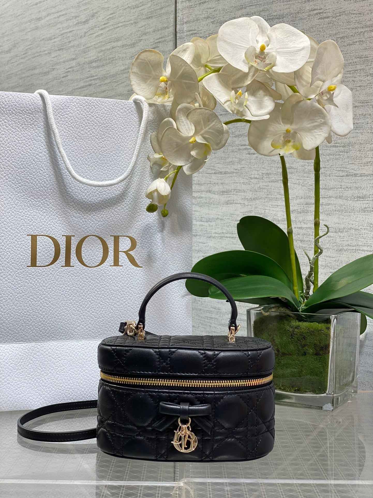 Dior Mini Vanity - S2603 - Black Cannage Lambskin - Default Title - View 1