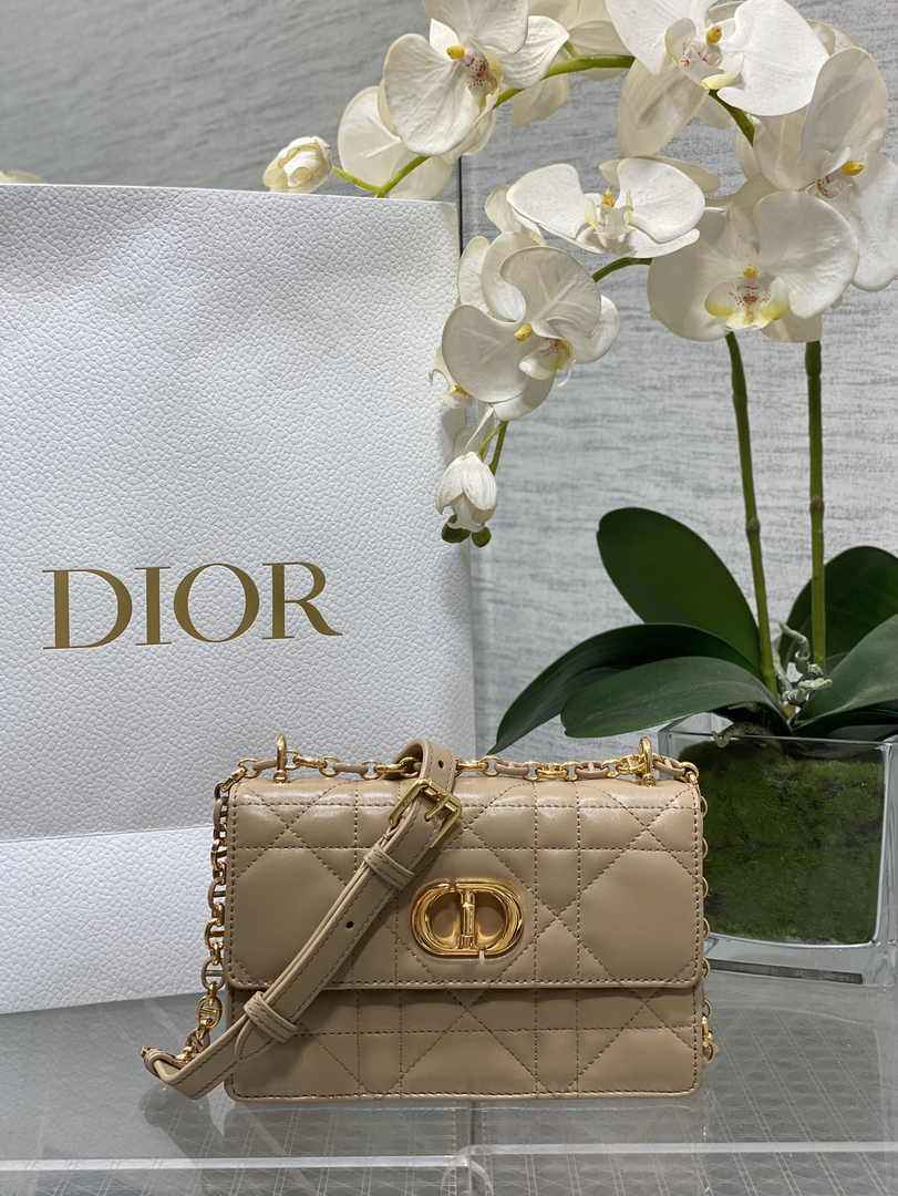Dior Miss Caro Mini Bag S5169 Apricot Macrocannage Lambskin - Default Title - View 1