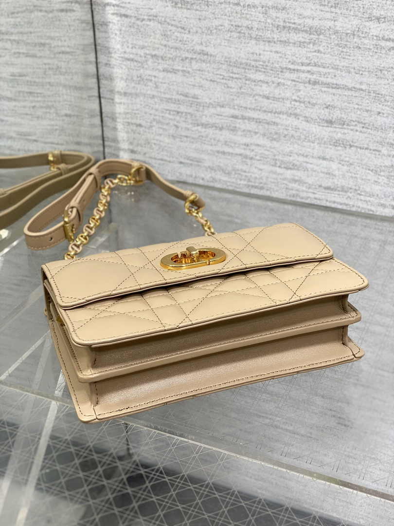 Dior Miss Caro Mini Bag S5169 Apricot Macrocannage Lambskin - Default Title - View 7