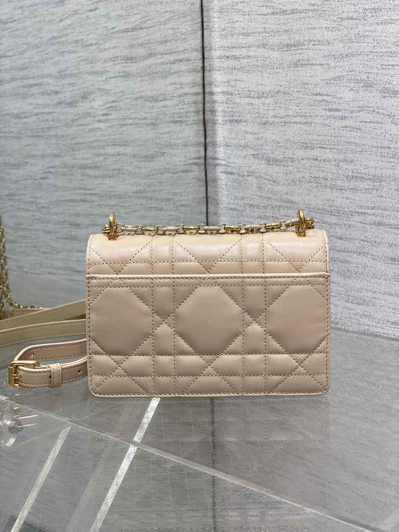 Dior Miss Caro Mini Bag S5169 Dark Beige Macrocannage Lambskin - Default Title - View 3