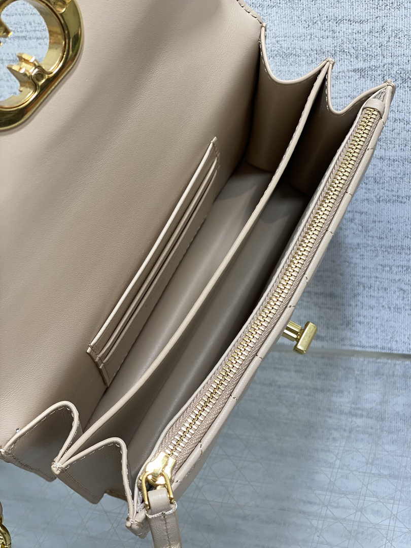 Dior Miss Caro Mini Bag S5169 Dark Beige Macrocannage Lambskin - Default Title - View 6