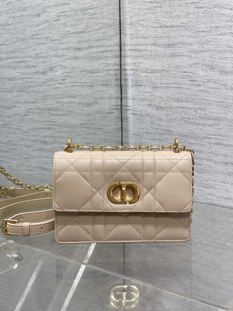 Dior Miss Caro Mini Bag S5169 Dark Beige Macrocannage Lambskin - Default Title - View 9