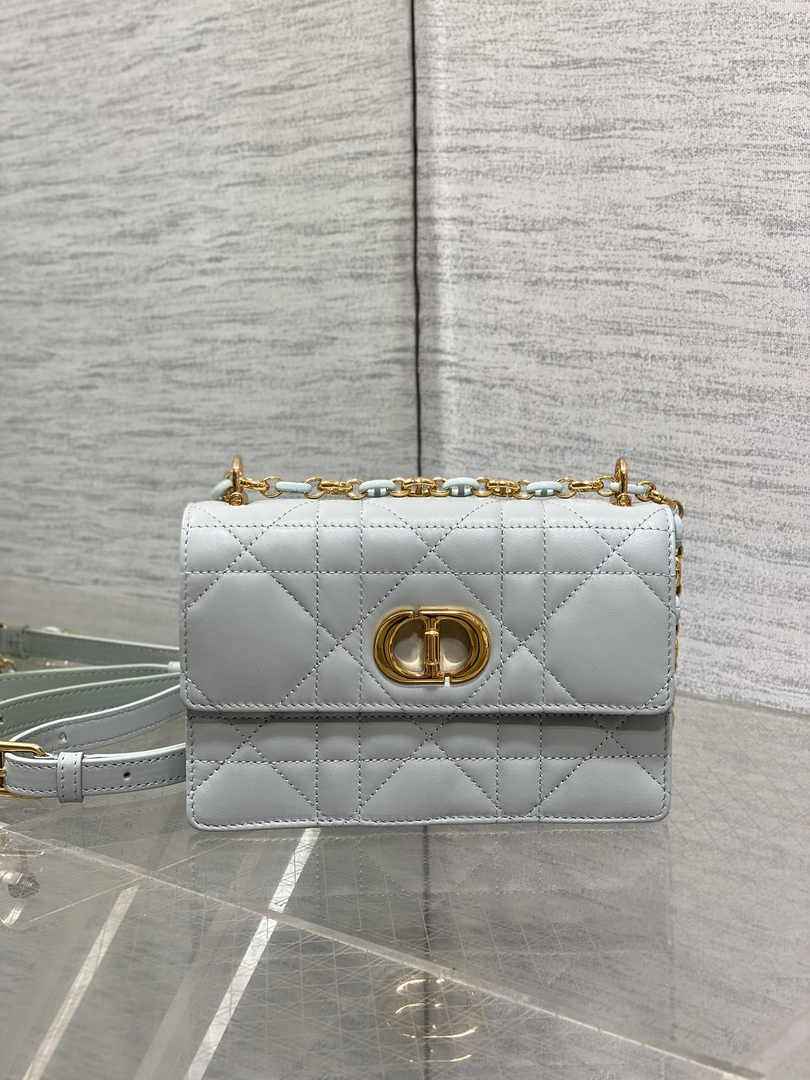 Dior Miss Caro Mini Bag S5169 Blue Macrocannage Lambskin - Default Title - View 3