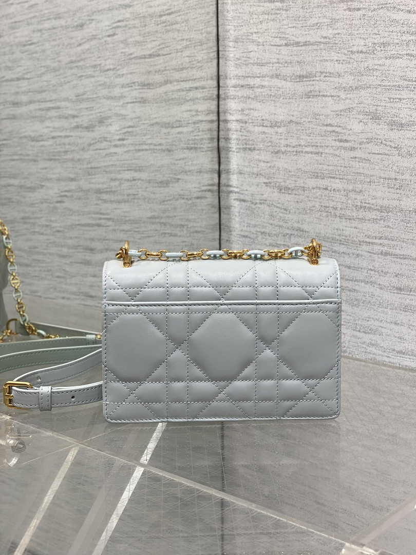 Dior Miss Caro Mini Bag S5169 Blue Macrocannage Lambskin - Default Title - View 5