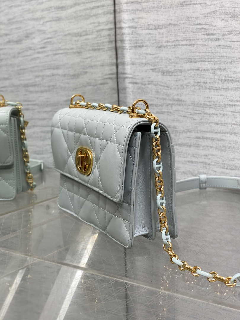 Dior Miss Caro Mini Bag S5169 Blue Macrocannage Lambskin - Default Title - View 6