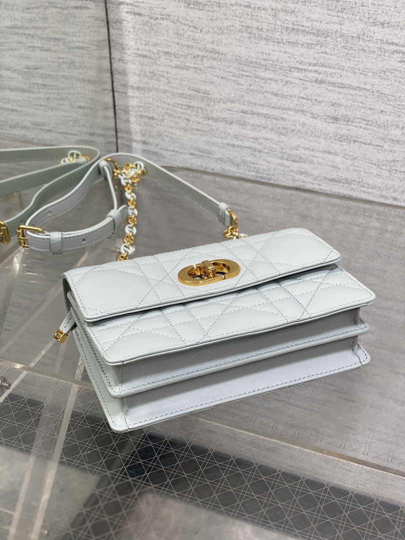 Dior Miss Caro Mini Bag S5169 Blue Macrocannage Lambskin - Default Title - View 7