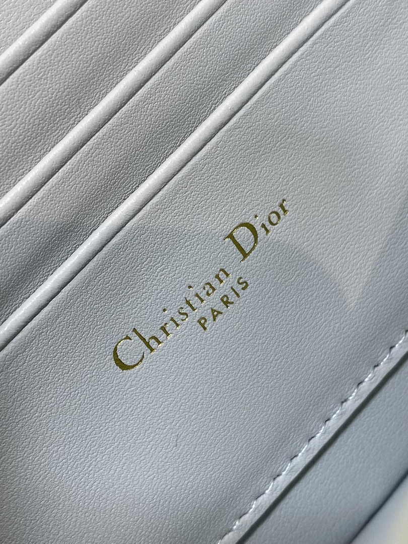 Dior Miss Caro Mini Bag S5169 Blue Macrocannage Lambskin - Default Title - View 9