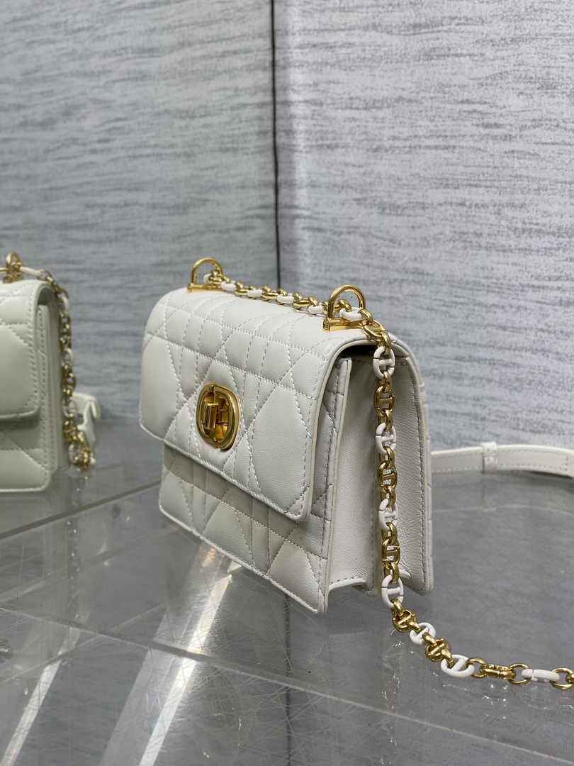 Dior Miss Caro Mini Bag S5169 Beige Macrocannage Lambskin - Default Title - View 5