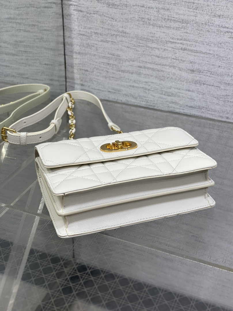 Dior Miss Caro Mini Bag S5169 Beige Macrocannage Lambskin - Default Title - View 6
