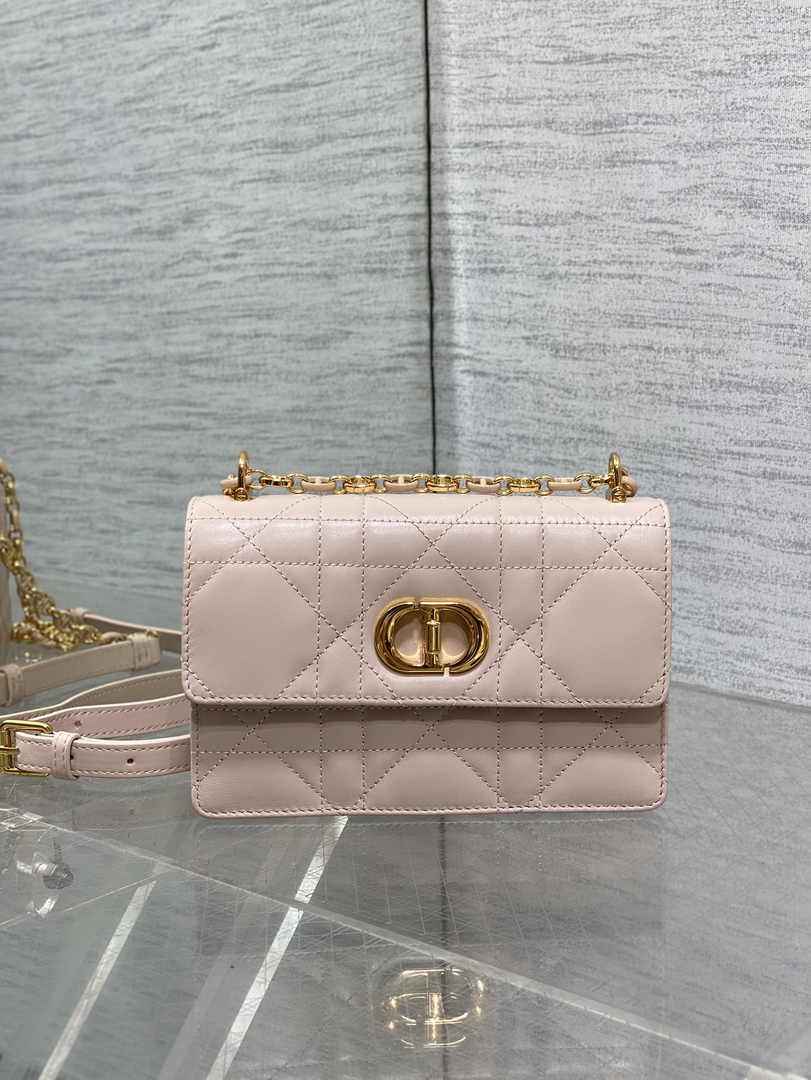 Dior Miss Caro Mini Bag S5169 Powder Pink Macrocannage Lambskin - Default Title - View 3