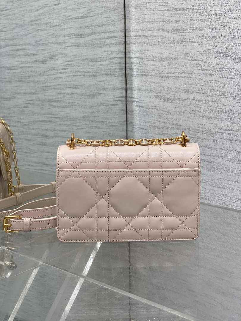 Dior Miss Caro Mini Bag S5169 Powder Pink Macrocannage Lambskin - Default Title - View 5