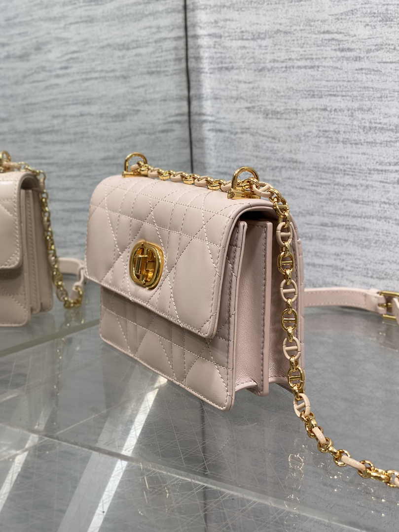 Dior Miss Caro Mini Bag S5169 Powder Pink Macrocannage Lambskin - Default Title - View 6